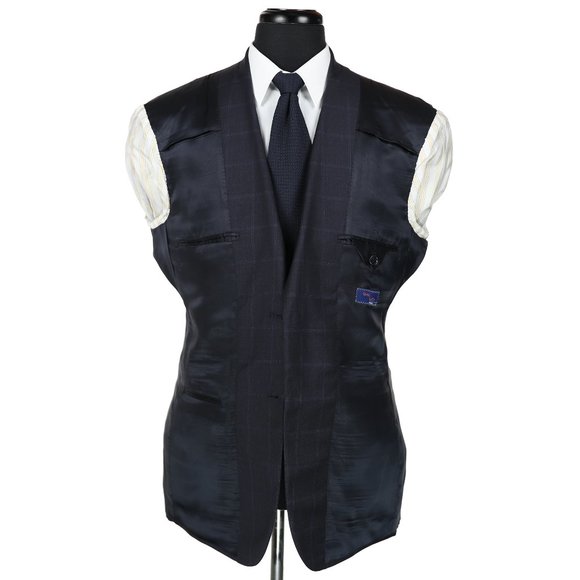 Gianluca Isaia Napoli Wool Suit Blue Windowpane - Picture 7 of 14